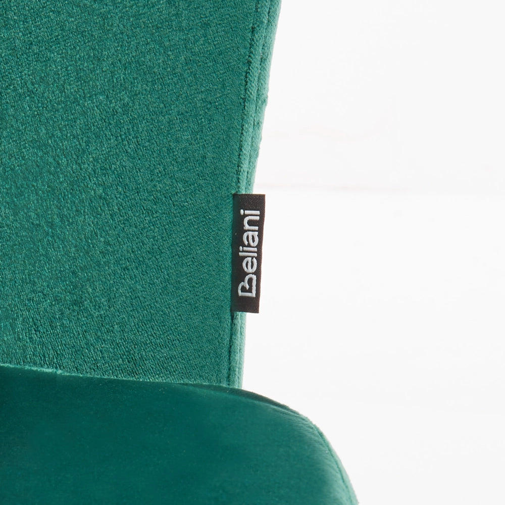 Sedia da ufficio in velluto di colore verde con base girevole altezza regolabile elegante moderna
