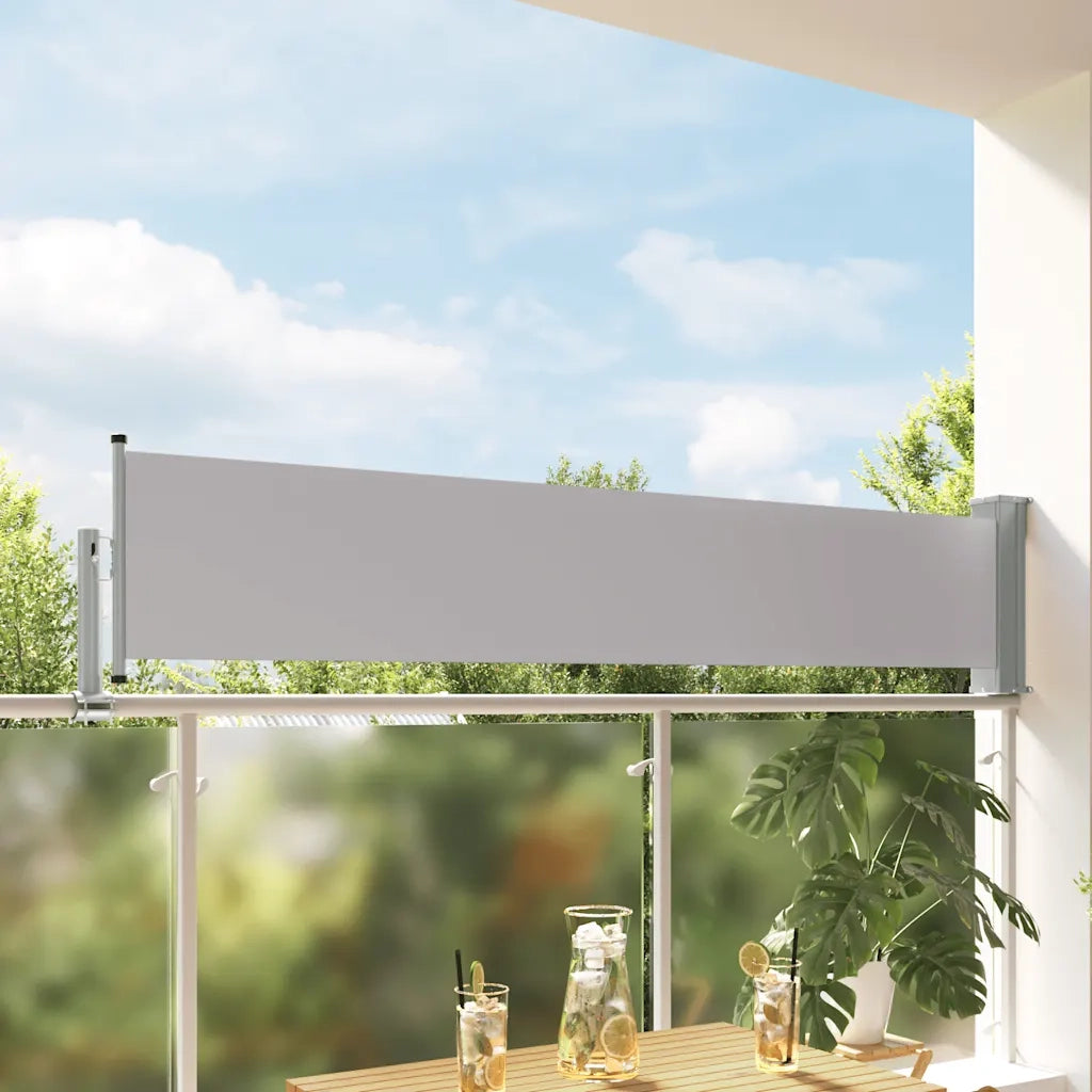 Tenda Laterale Retrattile per Patio-Tenda parasole per balcone 60x300 cm Grigia