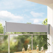 Tenda Laterale Retrattile per Patio-Tenda parasole per balcone 60x300 cm Grigia
