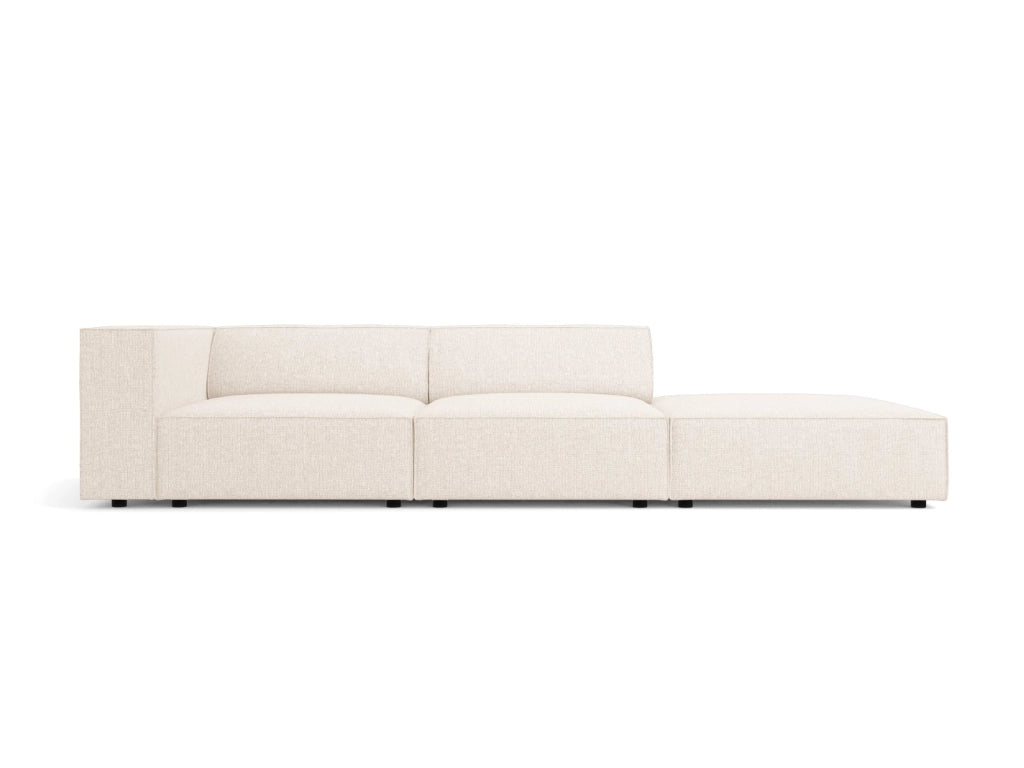 Cosmopolitan Design - Divano destro "Arendal" 4 posti in ciniglia beige chiaro 