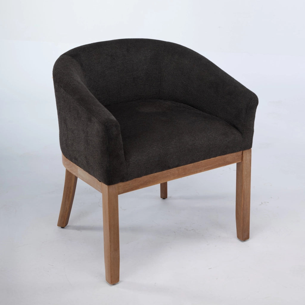 Sedia da Pranzo Imbottita con Braccioli ¨C MINIMAL ¨C Velluto Grigio Carbone, Struttura in Legno