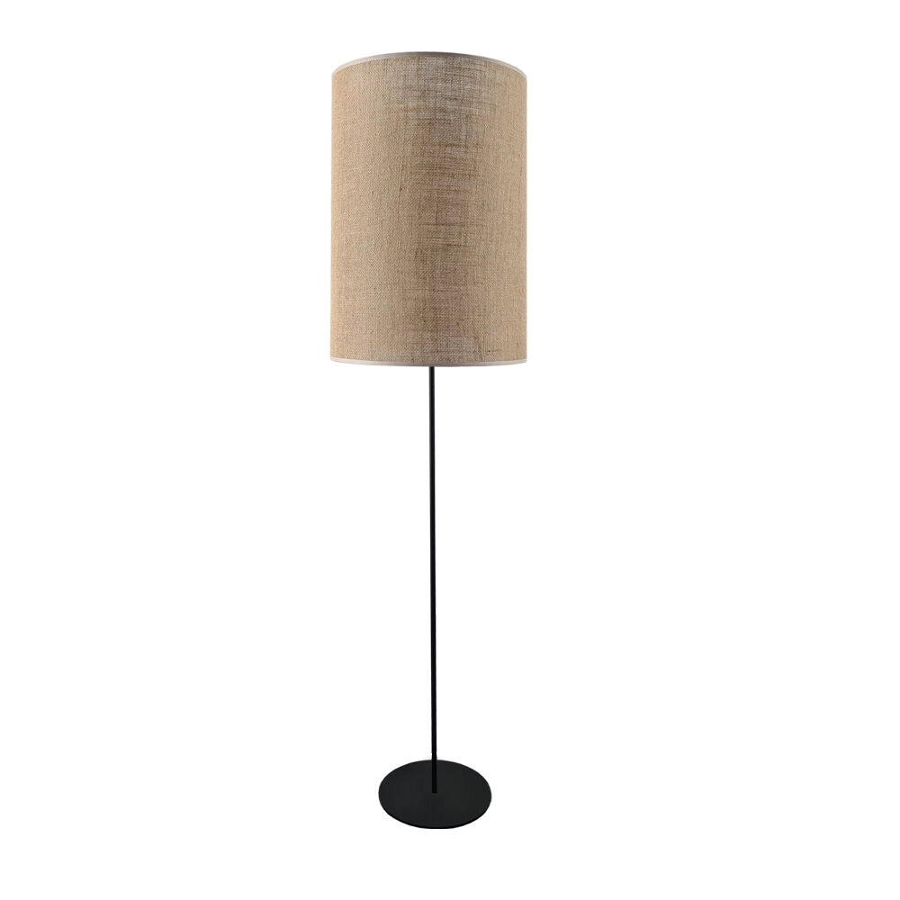 Lampada da terra LAMEGO 170cm nera paralume juta E27