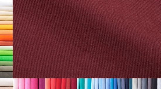 Manchetstof XXL per metro | doppio: 75 cm largo | singolo: 150 cm largo | colore: 24 rosso vino | 0,75 m lungo | 96% cotone, 4% elastan | Jersey prezzo base per metro quadrato: € 11,10