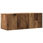 Mobile porta TV a parete pratico e vintage con ampio spazio contenitivo 80 x 30 x 30 cm realizzato in legno composito con finitura effetto legno anticato 02_0050710