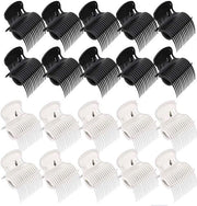 24 pezzi di clip per rullaggio per lo styling del capello femminile utilizzato dai parrucchieri (bianco-nero)