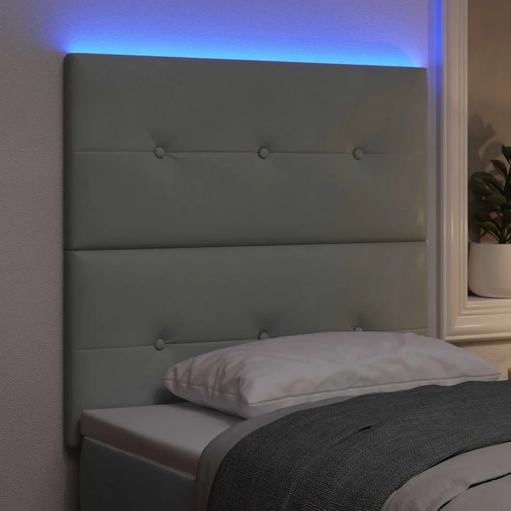 Testiera | Testata LED con strisce LED Grigio chiaro 90 cm Velluto