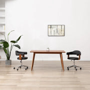 Sedie da Pranzo Girevoli 2 pz Nere in Legno Curvo e Similpelle cod mxl 17213