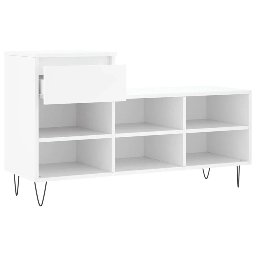 Scarpiera mobile contenitore per scarpe mobile per ingresso/corridoio/soggiorno 102 x 36 x 60 cm legno ingegnerizzato bianco 02_0021434
