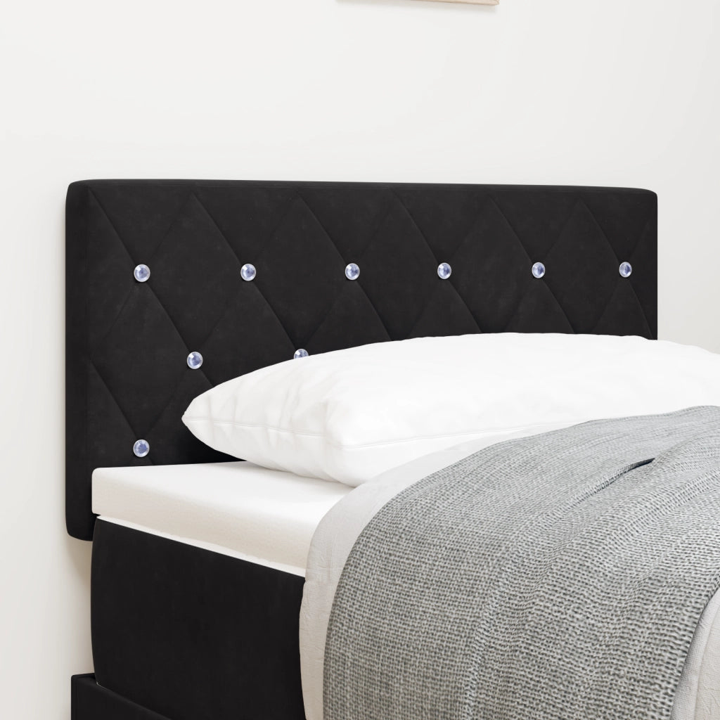 Testiera LED con Bottoni in Cristallo nera 80 cm in Velluto