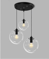 Lampada Da Soffitto Pensile Di Vetro Lassi Black 20+25+30 Cm