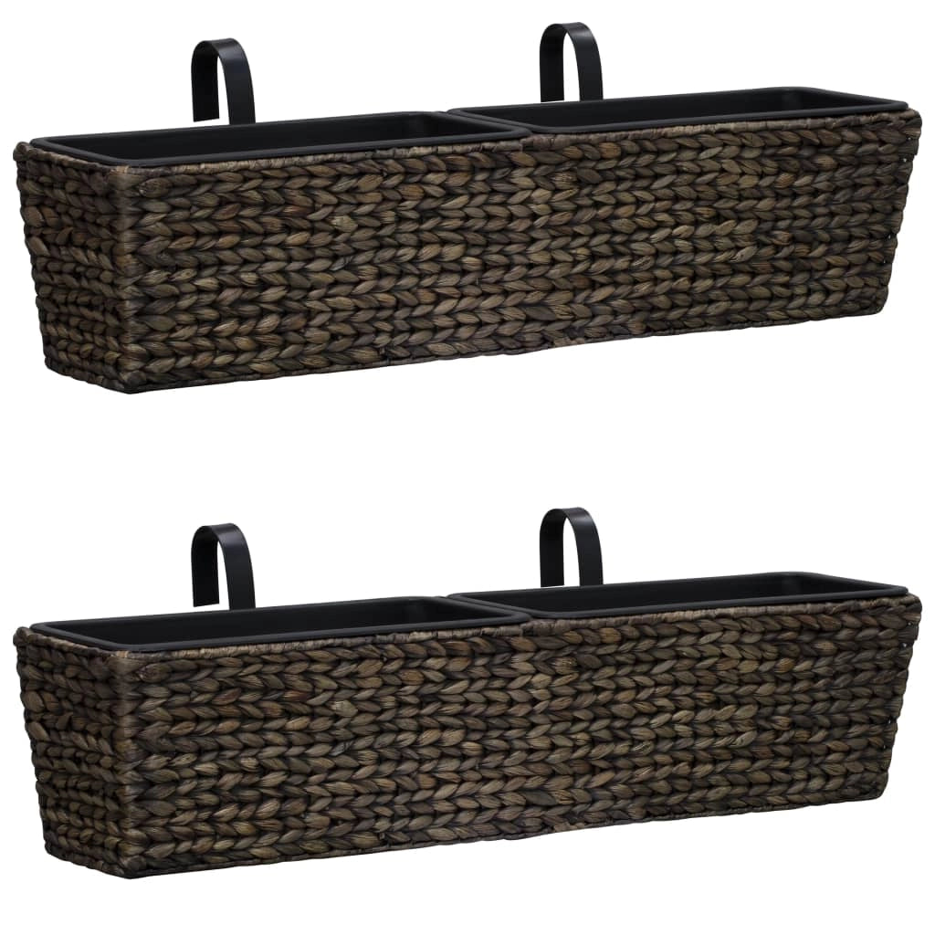 Set di 2 fioriere in giacinto d'acqua 39 cm marrone scuro 02_0000883