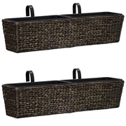 Set di 2 fioriere in giacinto d'acqua 39 cm marrone scuro 02_0000883