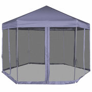 Gazebo Esagonale Pop-Up con 6 Pareti Blu Scuro 3,6x3,1 m 42110