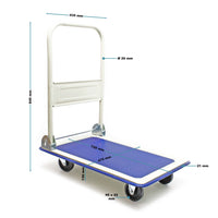 Carrello a pianale da magazzino max 150 kg con manico pieghevole