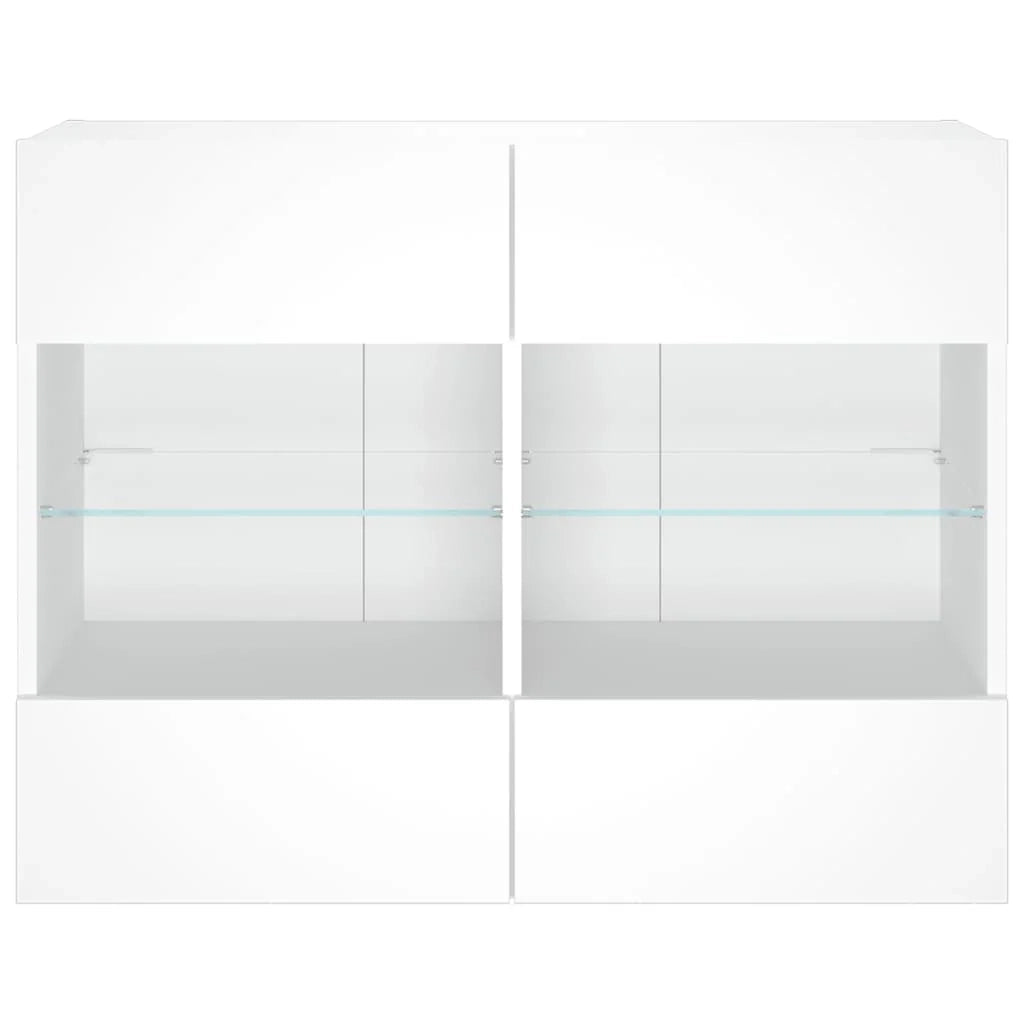 Mobile TV multimediale mensola TV credenza mobile TV parete attrezzata per sala da pranzo soggiorno camera da letto con luci LED 78,5 x 30 x 60,5 cm bianco 02_0027907