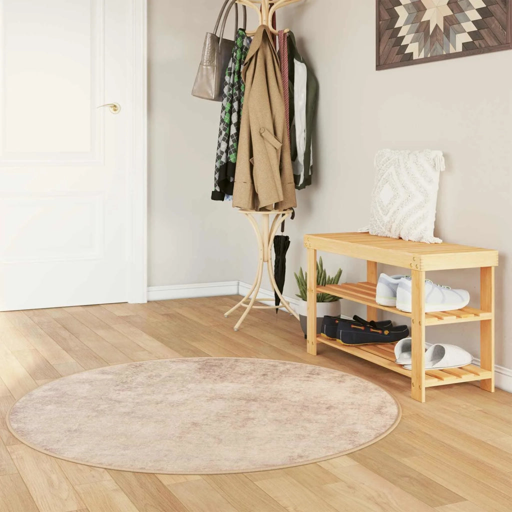 Runner Tappeto MARSA Beige 120 x 120 cm Poliestere e PVC