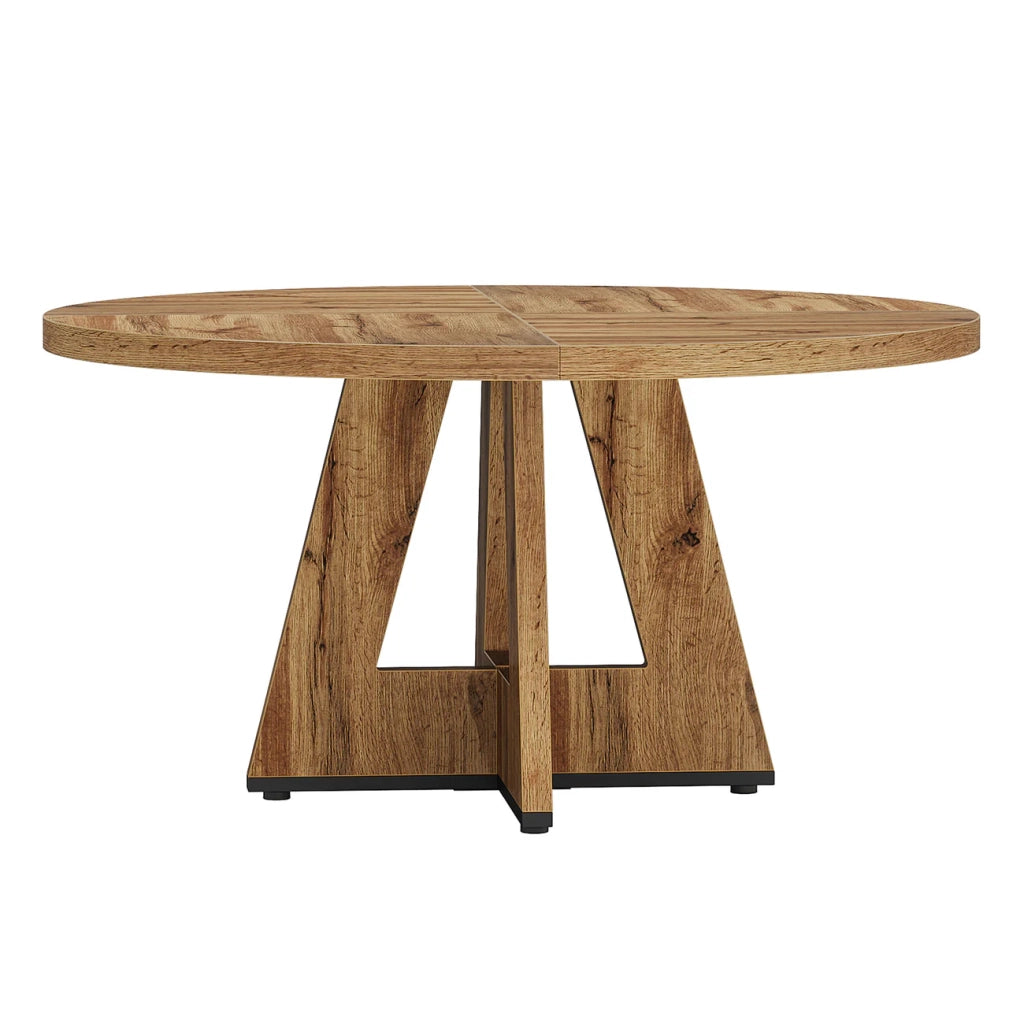 Tavolo da pranzo rotondo stile farmhouse Ø120 cm, in legno ingegnerizzato, colore naturale