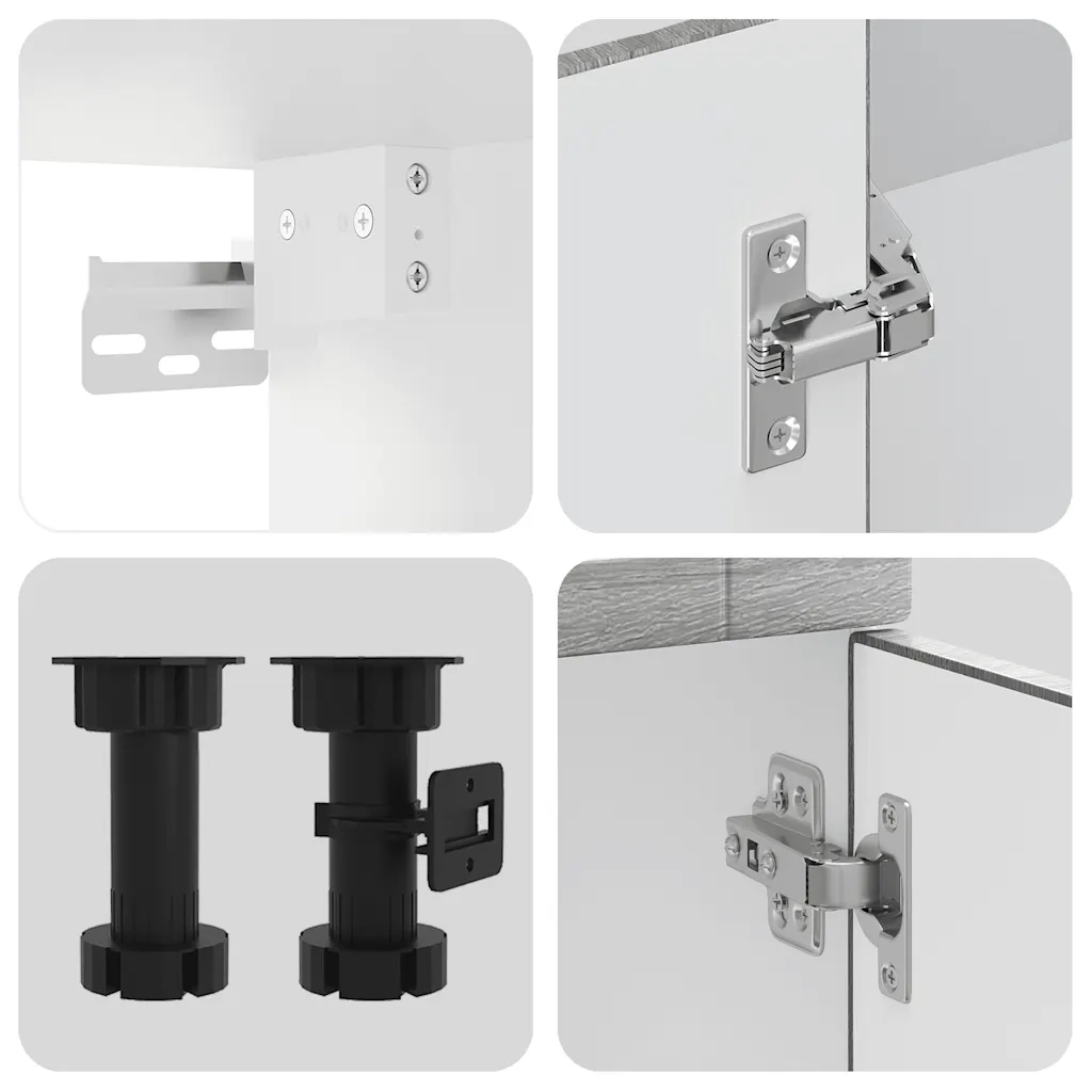 Set Mobili da Cucina 4 pz Porto Grigio Sonoma in Truciolato 3314877