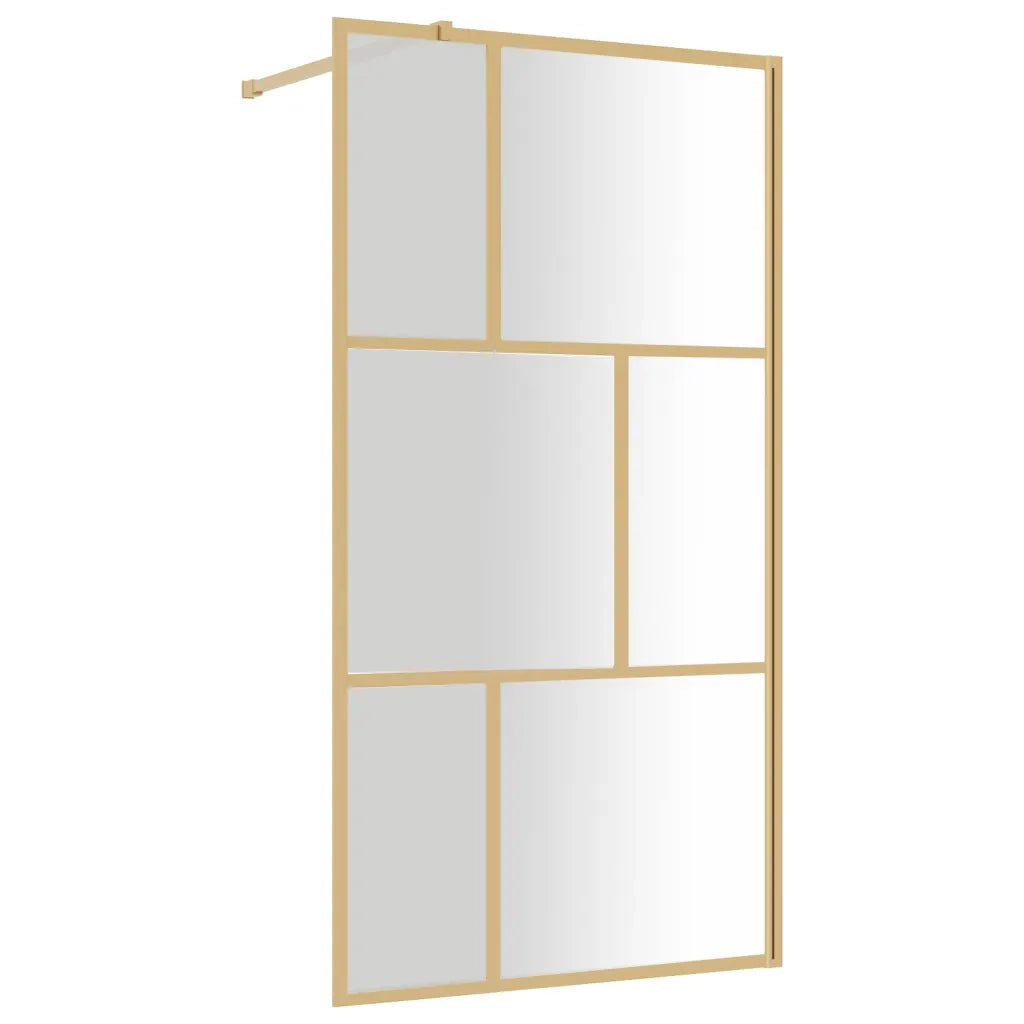 Parete per Doccia Walk-in Vetro Trasparente ESG 115x195 cm Oro 154959