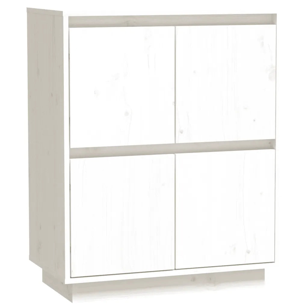 Credenza | Madia | Buffet da pranzo | Armadio da pranzo Bianca 60x34x75 cm in Legno Massello di Pino