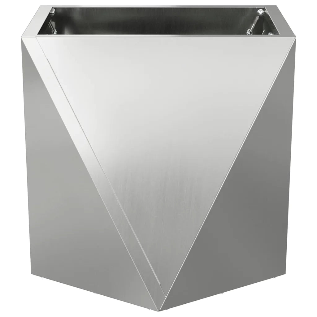 Fioriera 2 pz-Set di 2 Vaso-Contenitore per Piante Argento 30 x 30 x 30 cm Acciaio zincato