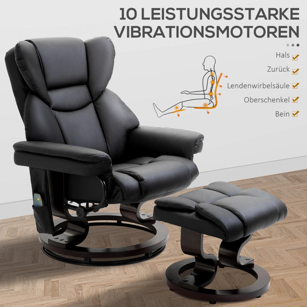 Poltrona Massaggiante Relax con Poggiapiedi ¨C Zephmum ¨C Similpele Grigio 79x82x101 cm