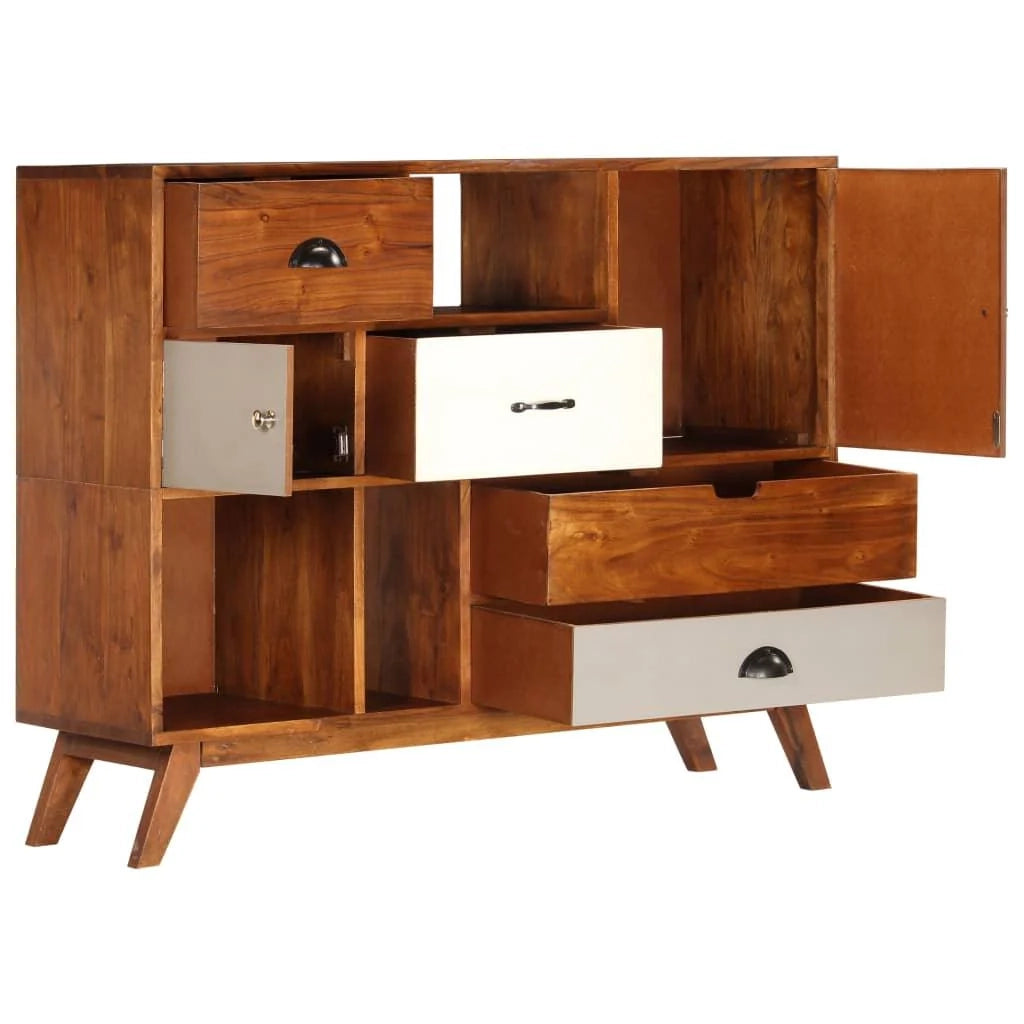 Buffet credenza mobiletto consolle mobile contenitore 115 cm legno massello di acacia 4402175