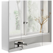 Mobile da Bagno Sospeso con Specchio ¨C Xylo ¨C 3 Ante Ripiani Regolabili Bianco 70x15x60cm