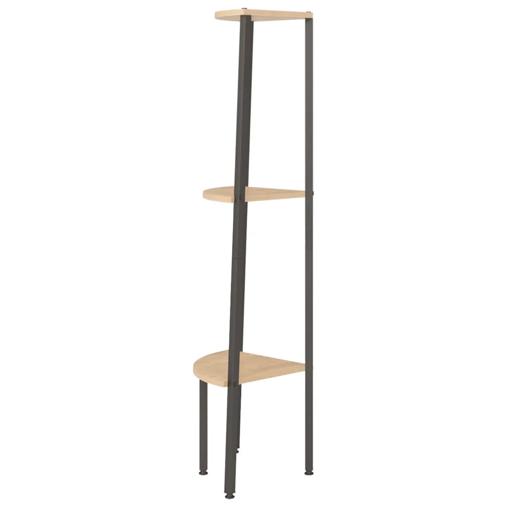 Scaffale Angolare 3 Livelli Marrone Chiaro Nero 45,5x31,5x120cm 336388