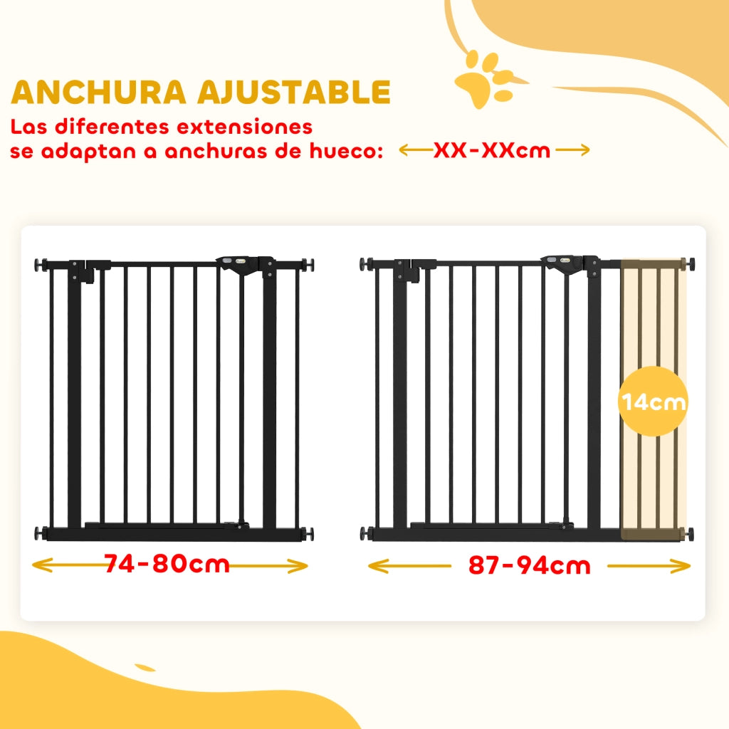 Barriera di Sicurezza per Cani ¨C zephmum ¨C 74-94 cm Nero