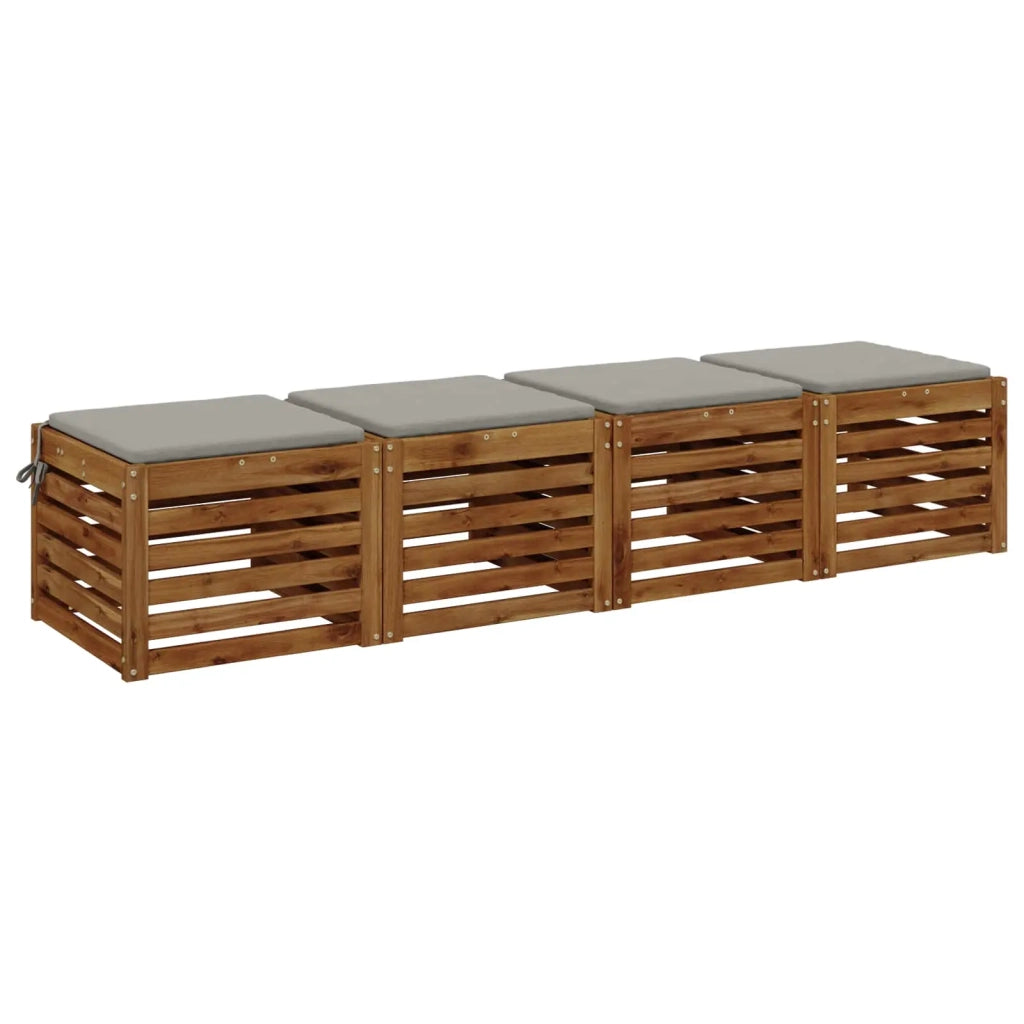 Cuscini per Sedia in 4 Pezzi SOEST 4 pz 100% Poliestere Grigio 944343