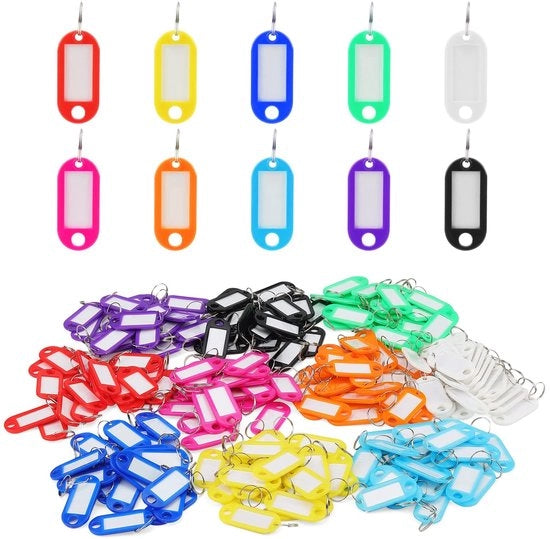 Sistema di identificazione chiavi in 400 pezzi - Etichette per chiavi con etichette - Etichette per chiavi per ufficio - Prodotto da assemblare - Materiale di alta qualità - 10 colori - Etichetta per chiave