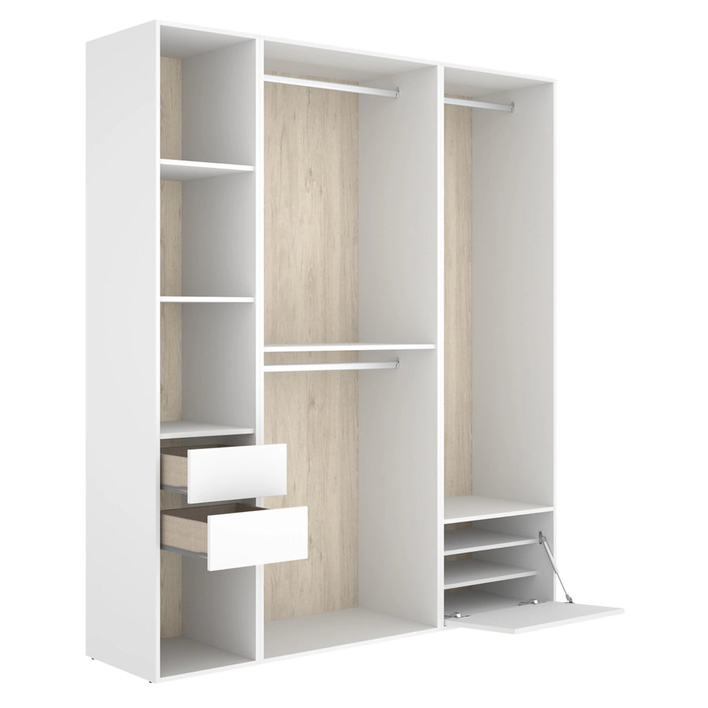 Armadio Camera da Letto Keener, Guardaroba Grande Modulabile, 45x205h cm Bianco