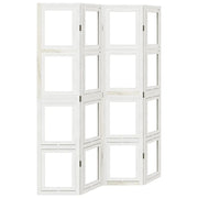 Divisorio Ambienti 4 Pannelli-Set di 4 pannelli Paravento Bianco Legno Massello di Paulownia 518948