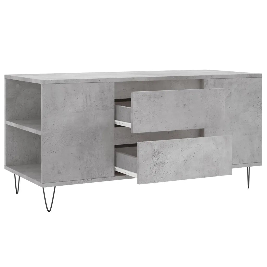 Tavolino salotto | Tavolino da caff¨¨ | Tavolino da Soggiorno Grigio Cemento 102x44,5x50cm Legno Multistrato