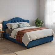 Letto Matrimoniale Aly, Letto Matrimoniale Sfoderabile Made in Italy, blu