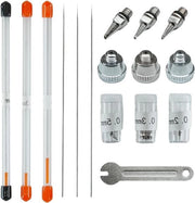 Kit di accessori per airbrush con punteria a ago diametro 02 mm 03 mm 05 mm con chiave per kit di ricambi per pistole a spruzzo per modellismo e verniciatura 7 pezzi.