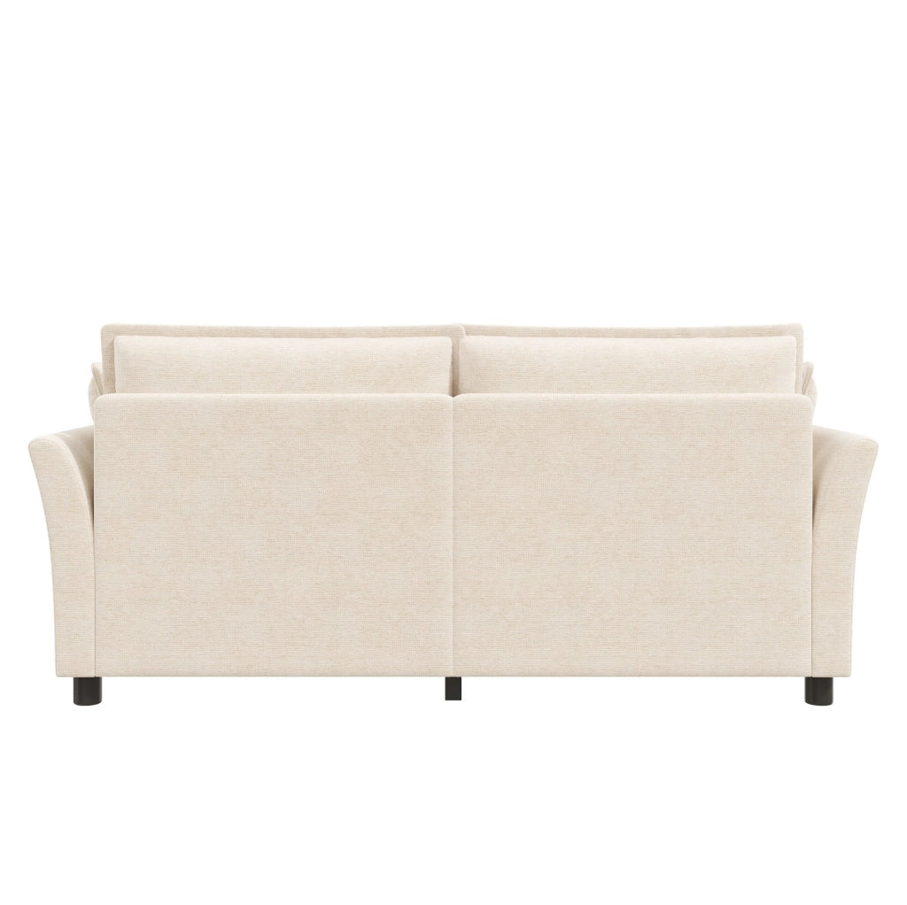 Divano 2 posti ULEVR 155x81x87 cm in ciniglia beige con molle insacchettate e 2 cuscini