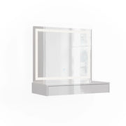 Vicco Tavolo da toeletta Bianco/bianco lucido 80 cm 2 parti