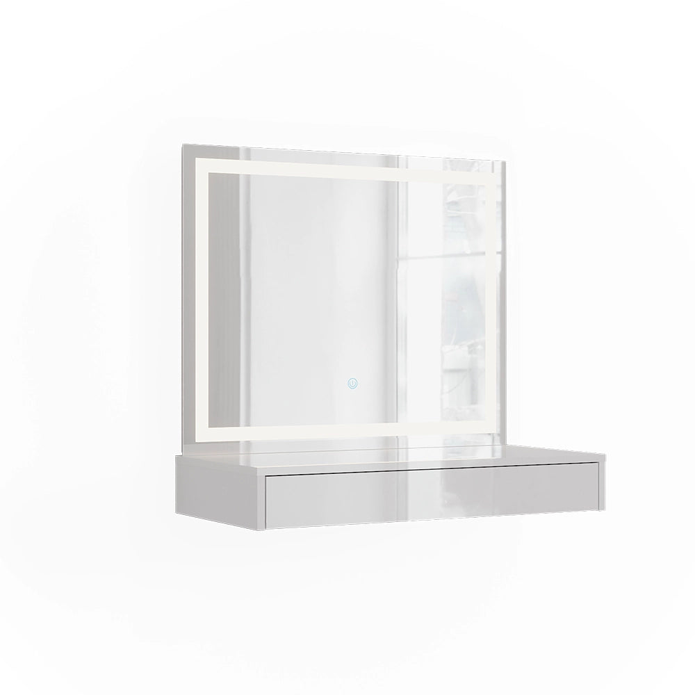 Vicco Tavolo da toeletta Bianco/bianco lucido 80 cm 2 parti