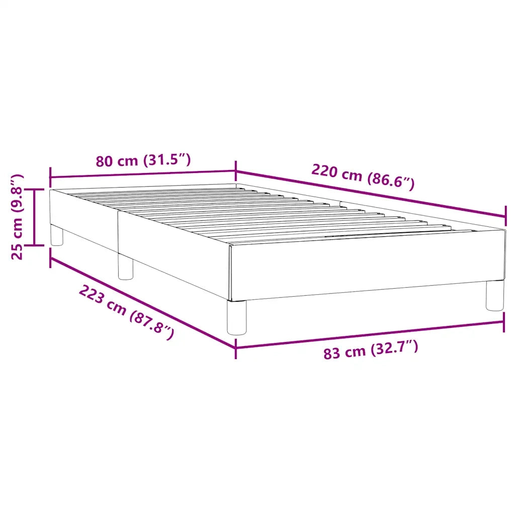 vidaXL Letto a Molle senza Materasso Blu Scuro 80x220 cm Velluto
