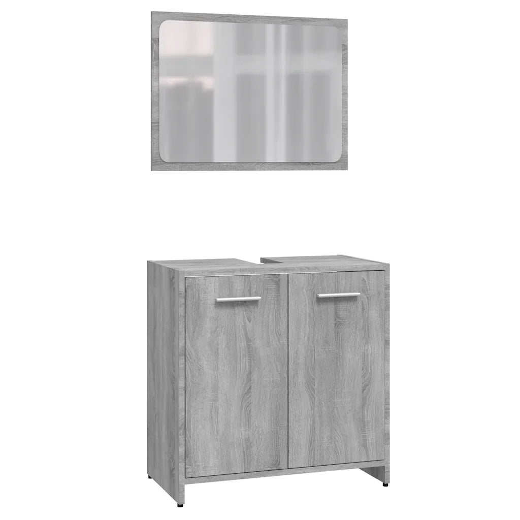 Set di Mobili da Bagno | Armadio da bagno Grigio Sonoma in Legno Multistrato