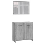 Set di Mobili da Bagno | Armadio da bagno Grigio Sonoma in Legno Multistrato