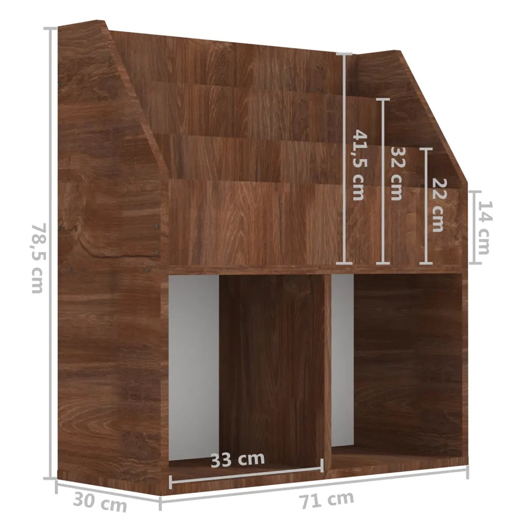 Portariviste per Bambini Rovere Marrone 71x30x78,5cm Legno CFW3232718