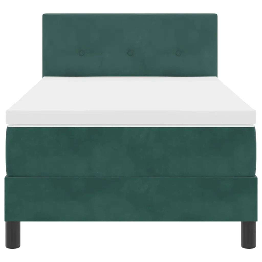 Letto a molle con materasso Verde Scuro 100 x 200 cm Velluto 3339155