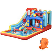 Casetta Gonfiabile per Bambini con Scivolo e Piscina ¨C zephmum ¨C 435x245x200cm