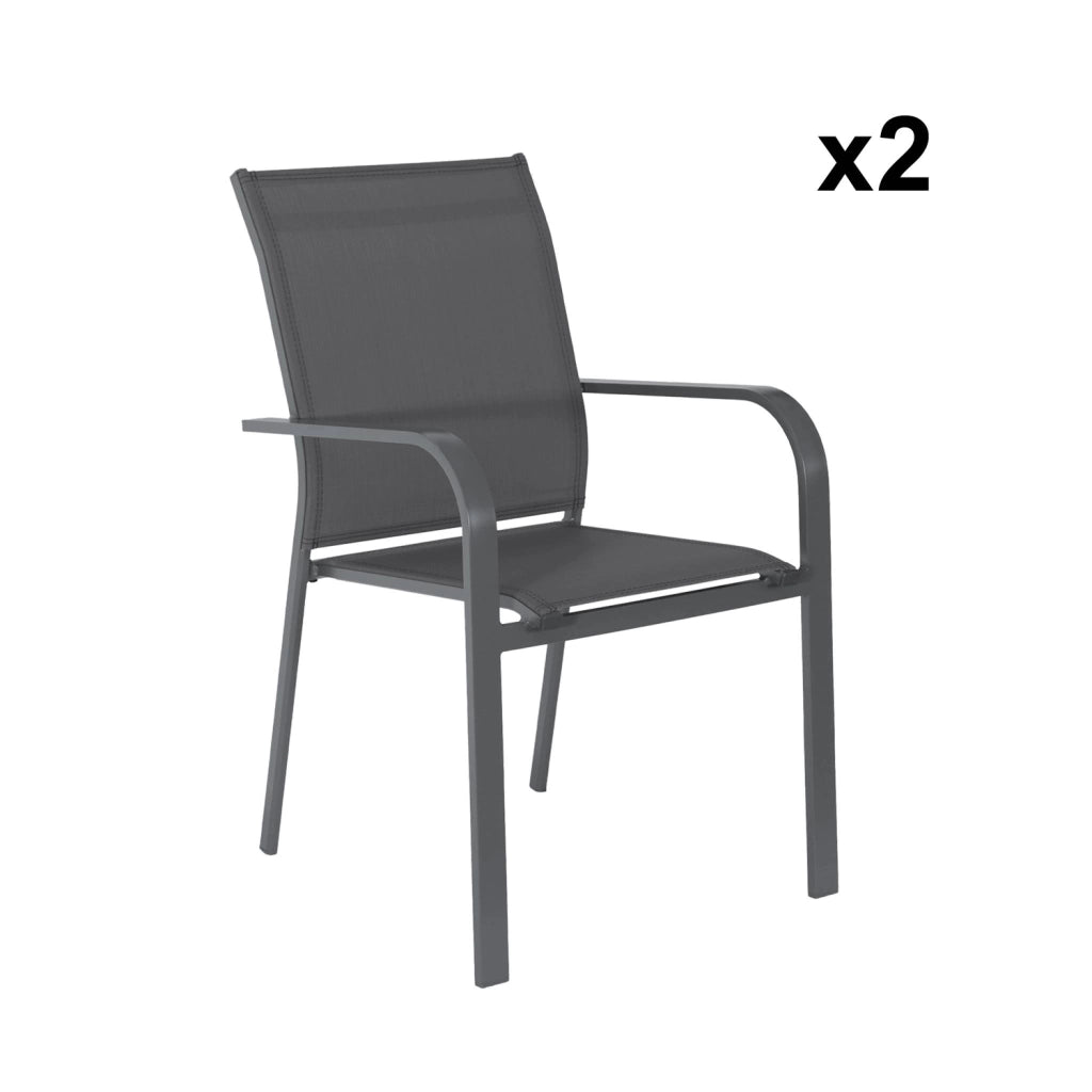 Set tavolo da giardino allungabile in alluminio con 8 sedie, antracite
