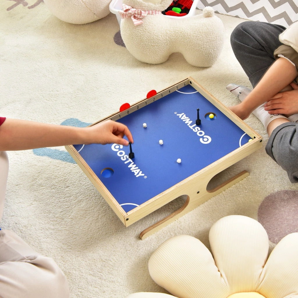 Mini calciobalilla magnetico di legno per bambini e adulti, Tavolo con 2 giocatori 2 palline e 2 maniglie-Stanza dei giochi