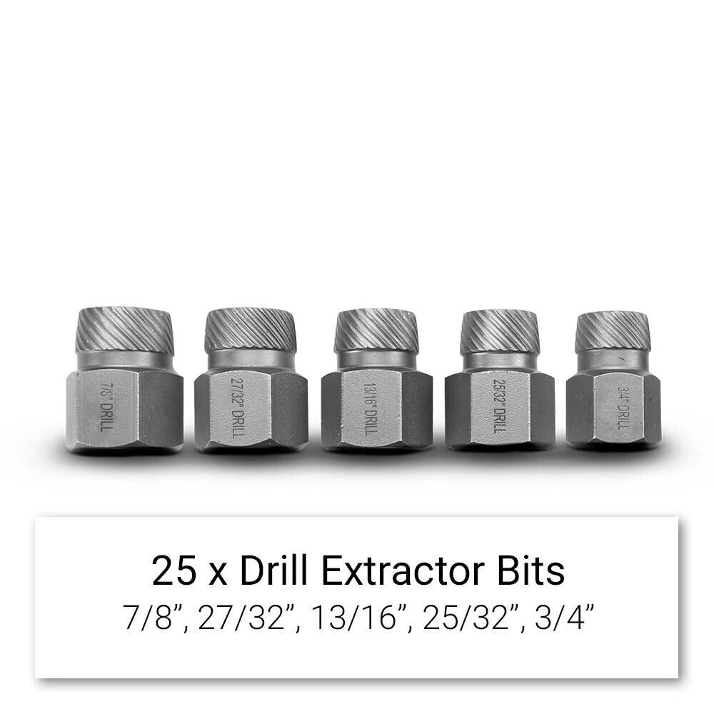KIT ESTRATTORI 25 PZ VITI PERNI BULLONI SPEZZATI ROVINATI PRIGIONIERI FS-19668