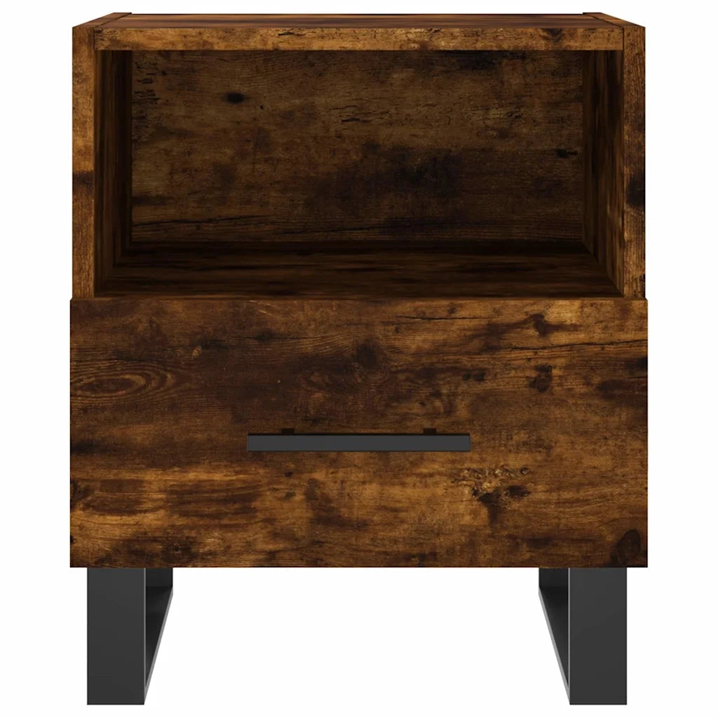 Comodini 2 pz-Set di 2 Tavolino da notte Rovere Fumo 40x35x47,5 cm in Legno Multistrato 996397